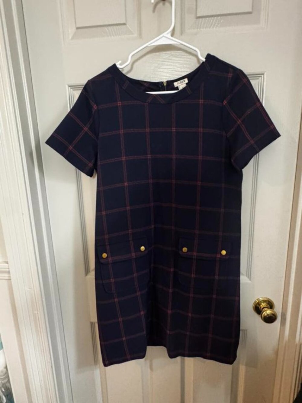 J Crew Dress Maroon & Navy